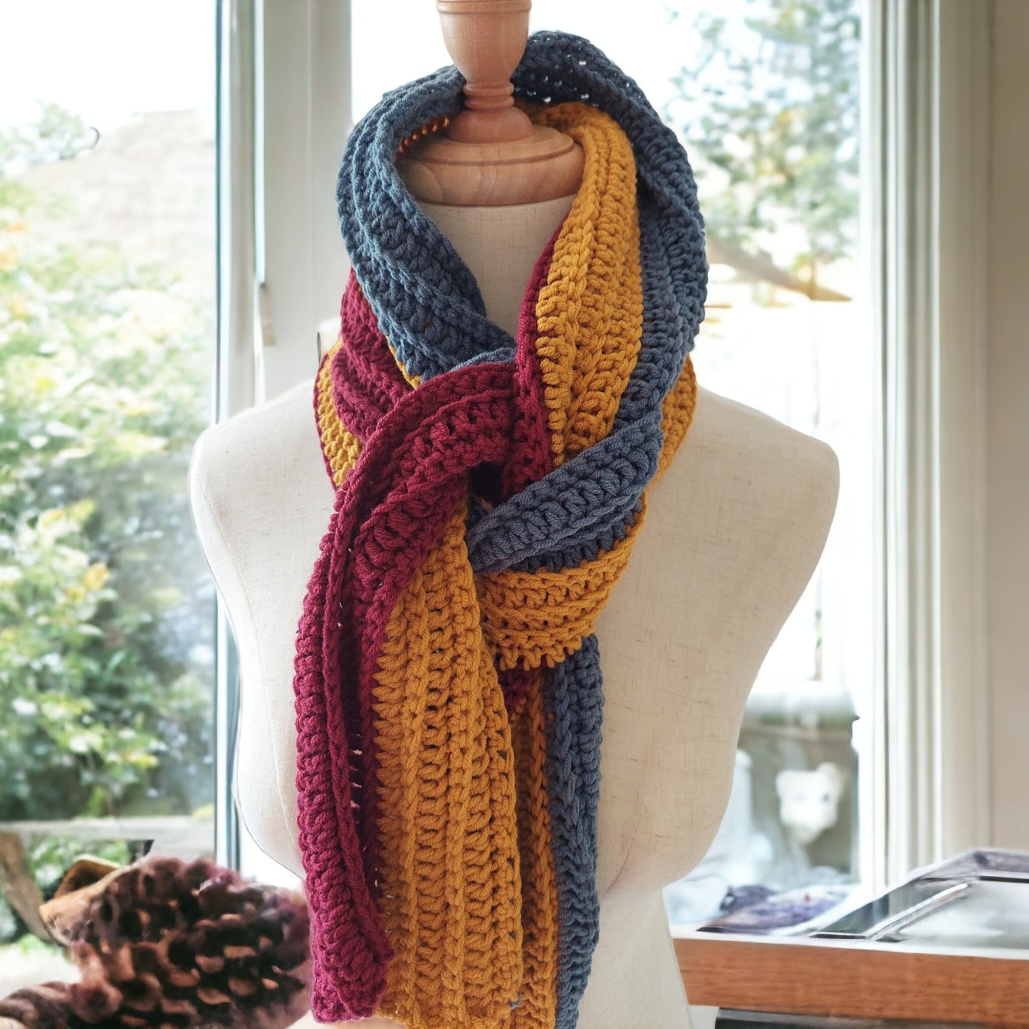 Winter Scarf with 3 shades Digital Pattern