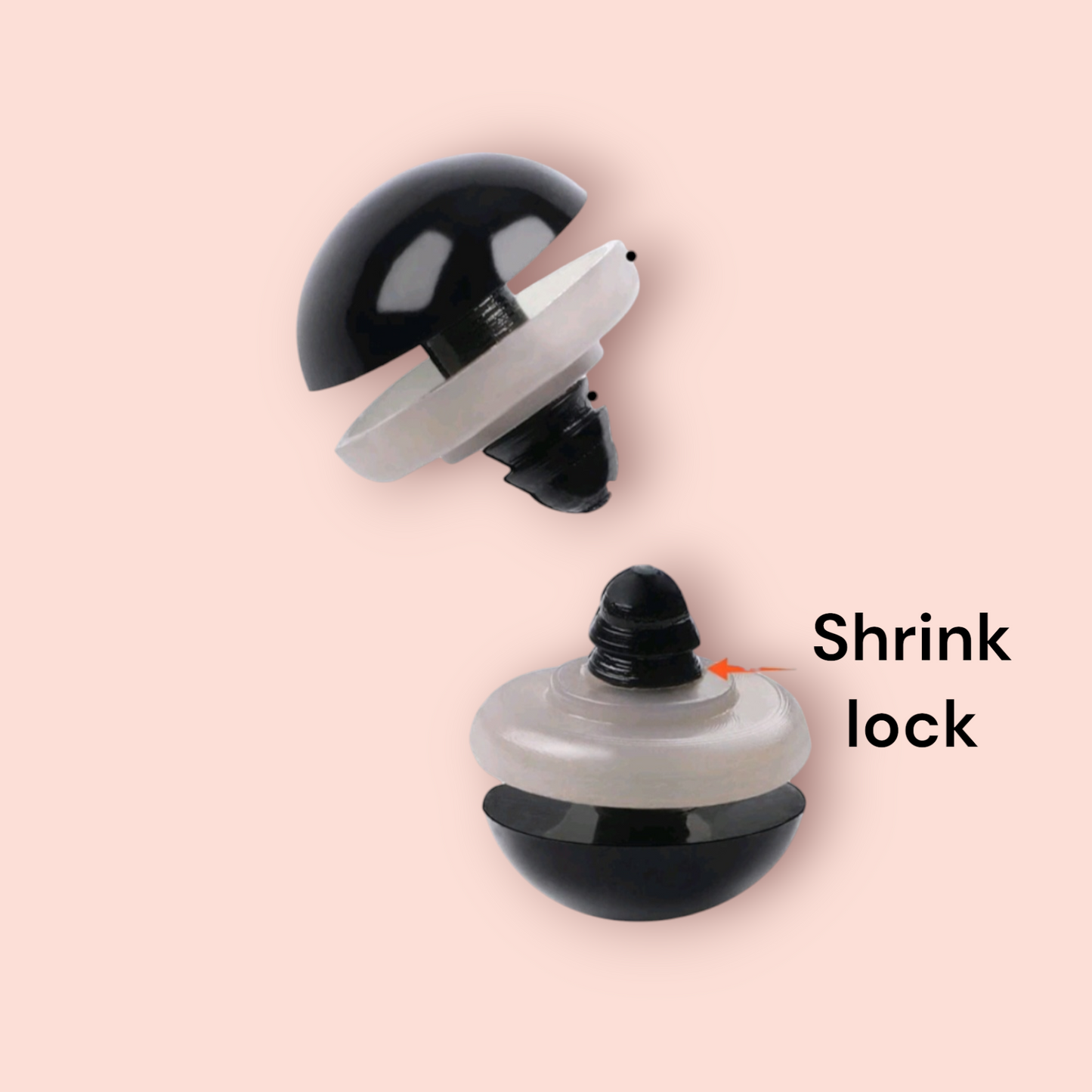 Black Round Safety Eyes ( 10 pairs )