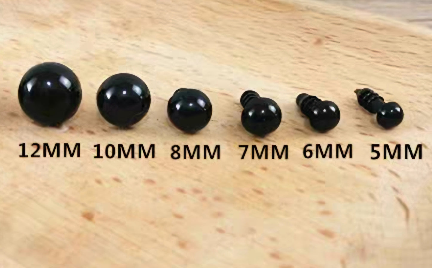 Black Round Safety Eyes ( 10 pairs )