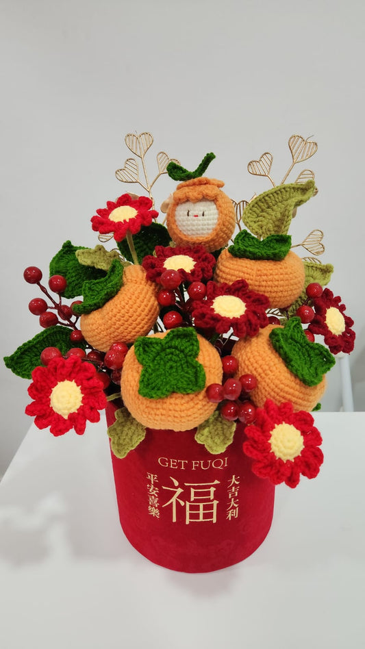 Persimmons Bouquet (Finished product or Crochet kit)