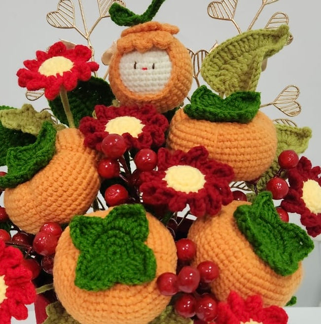 Persimmons Bouquet (Finished product or Crochet kit)