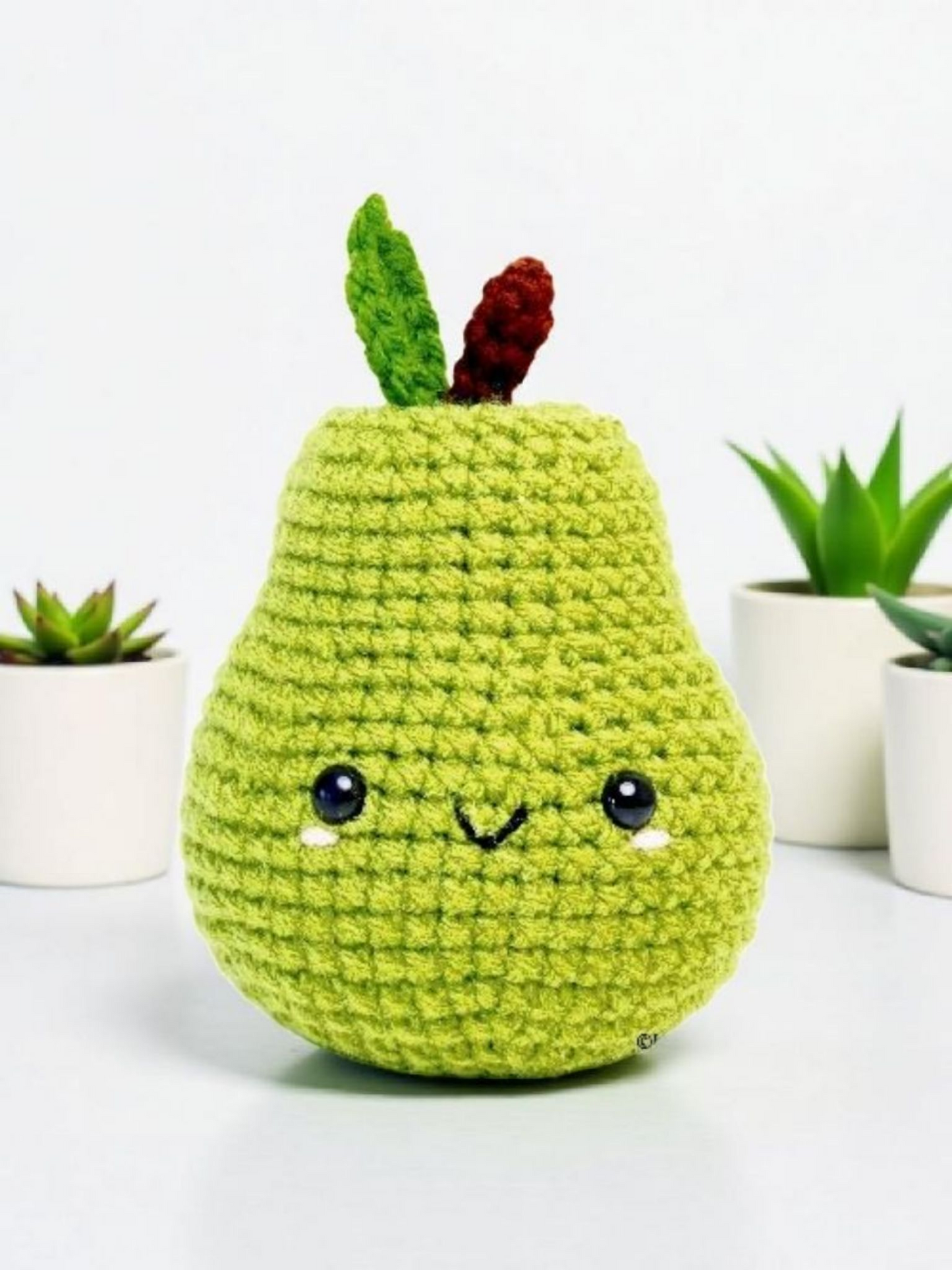 Fruity Pear  Keychain (Basic crochet) - Beginner